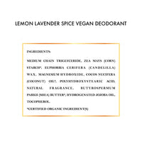 LEMON LAVENDER SPICE VEGAN DEODORANT